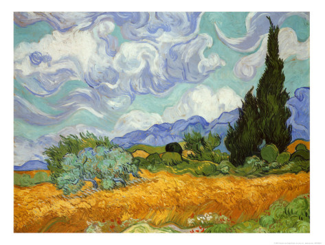 Wheatfield with Cypresses - Vincent Van Gogh Paintings